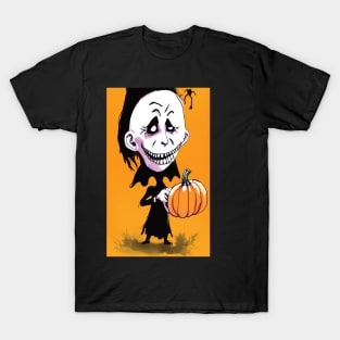 Halloween Scary Evil Pumpkin Funny Pumpkin Head T-Shirt